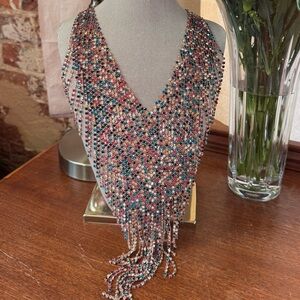 Natasha Rhinestone Waterfall Bib Necklace *NWOT*!